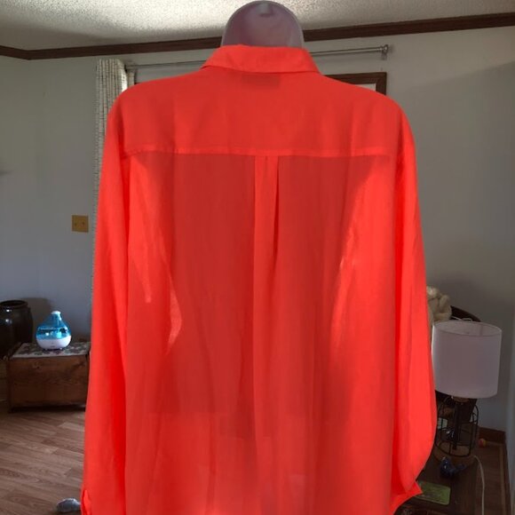 3 for $33...Apt.9 coral button up blouse,long sleeve w/buttons, XXL - Picture 9 of 12